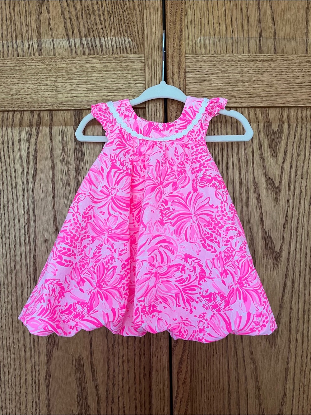 Lilly Pulitzer Baby Paloma Dress Pink Blossom Foxy Llama Size 6-12 months